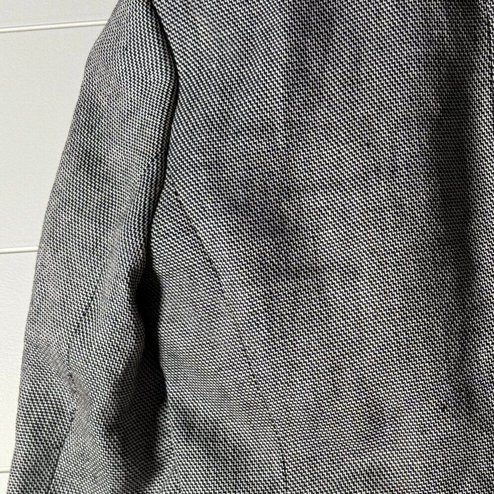 Lauren Ralph Lauren Petite Black & White Houndstooth Blazer 100% Linen Sz 4P - Picture 4 of 10